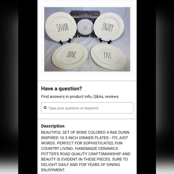 NIB Potters Road 8.5 inch dessert plates - Picture 6 of 6